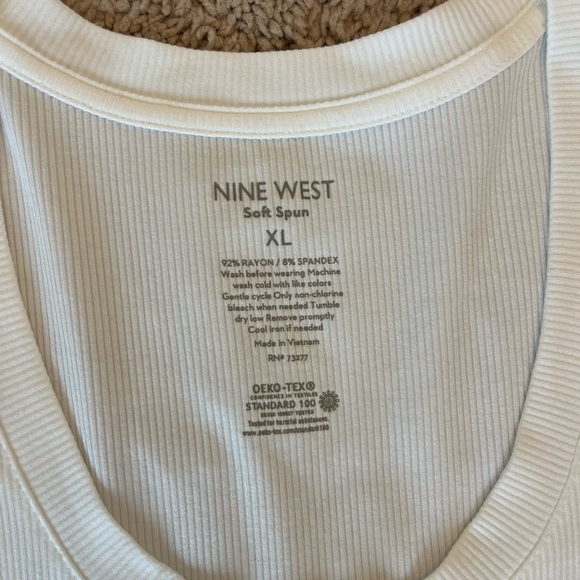 Nine West Soft spun Women's White Tank Top - Picture 2 of 2